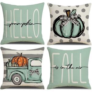 Four Fall pillow throw covers 16”x 16”